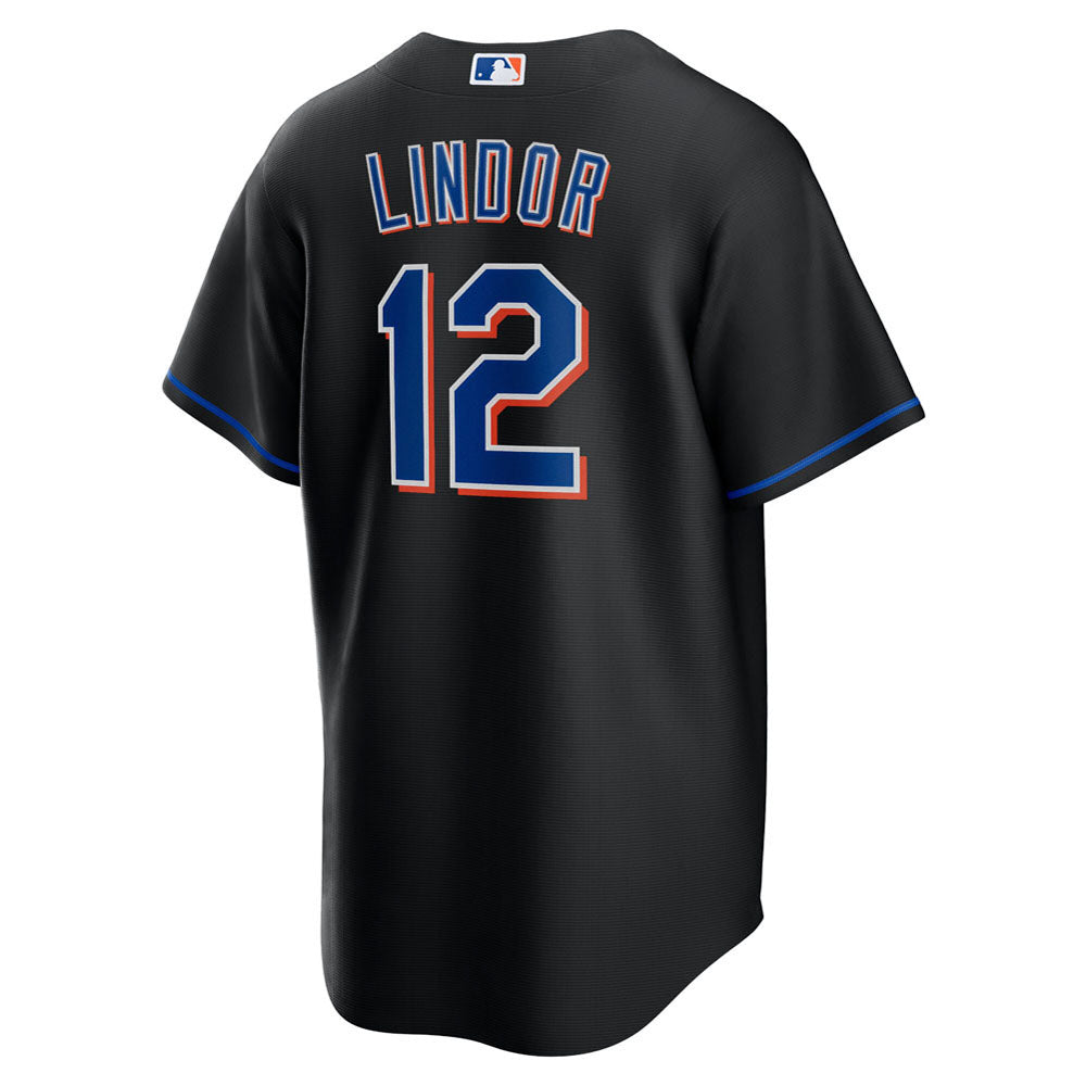 Men's New York Mets Francisco Lindor Alternate Player Jersey - Black